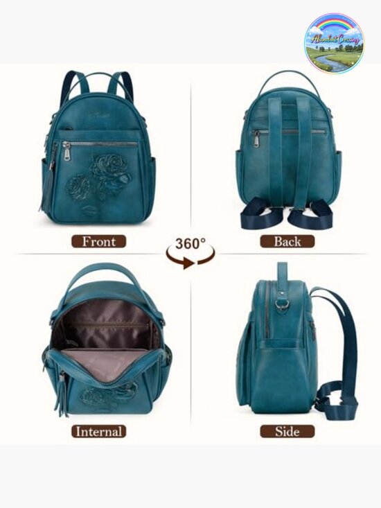 Embossed Vegan Leather Mini Backpack Purse Fashion Backpack Daypack Shoulder